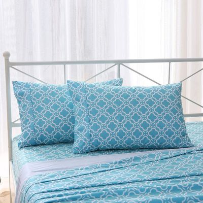 Conjunto de hojas de flanela de microfibra personalizado - Colección de ropa de cama de lujo impresa de 4 piezas para hotel