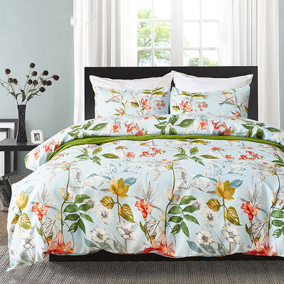 300tc Cuenta de hilos Naturaleza Colores Diseño floral Set de hojas de algodón de punto