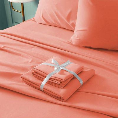 Set de ropa de cama ultra delgada con alto recuento de hojas blandas 4 piezas para el hogar en color personalizado
