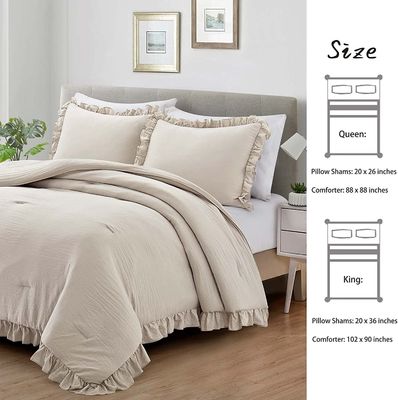 Confección personalizada de 3 piezas Queen Comforter Set de cama de casa de campo Confección con diseño de cama de alfombras