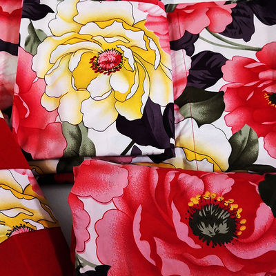 Reactivo Impreso Floral 100% Poliéster Tejidos para el hogar Conjunto de seis en colores personalizados