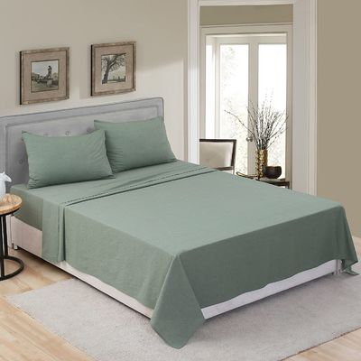 Lábanas de cama de 4 piezas de algodón lavado 100% sin relleno para dormir relajadamente