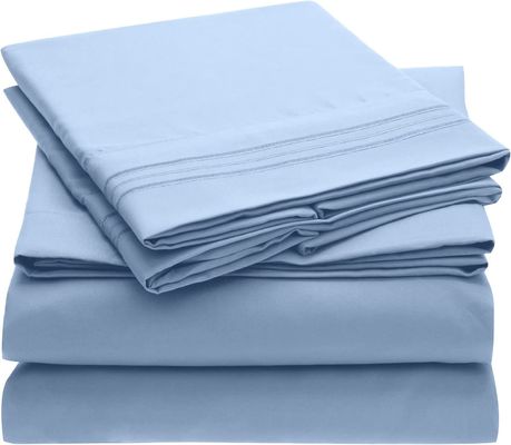 Modelo sólido lujo 1800 sábanas de cama almohadillas sábanas de cama de refrigeración extra suave